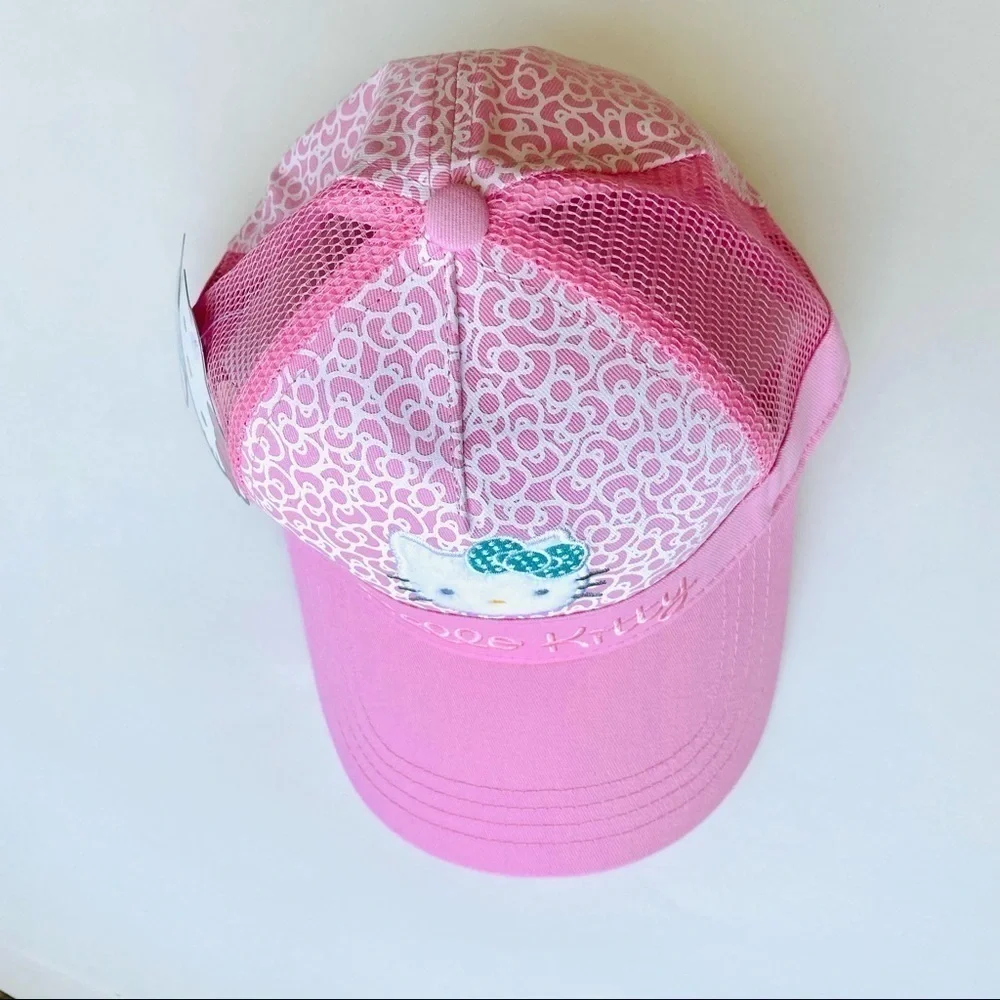 HELLO Kitty Pink Mesh Trucker Hat Women + Girls - Picture 6 of 16